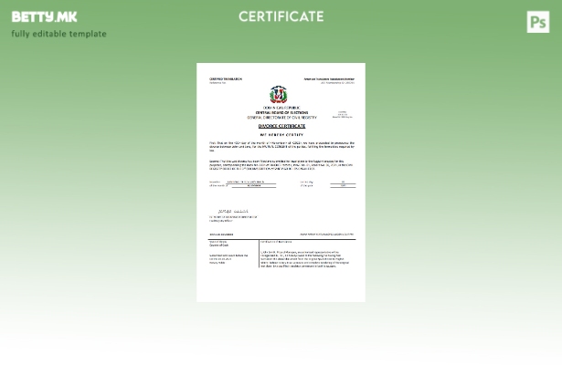 Модерен стил шаблон за потврда за развод на Доминиканската Република во шаблон ф